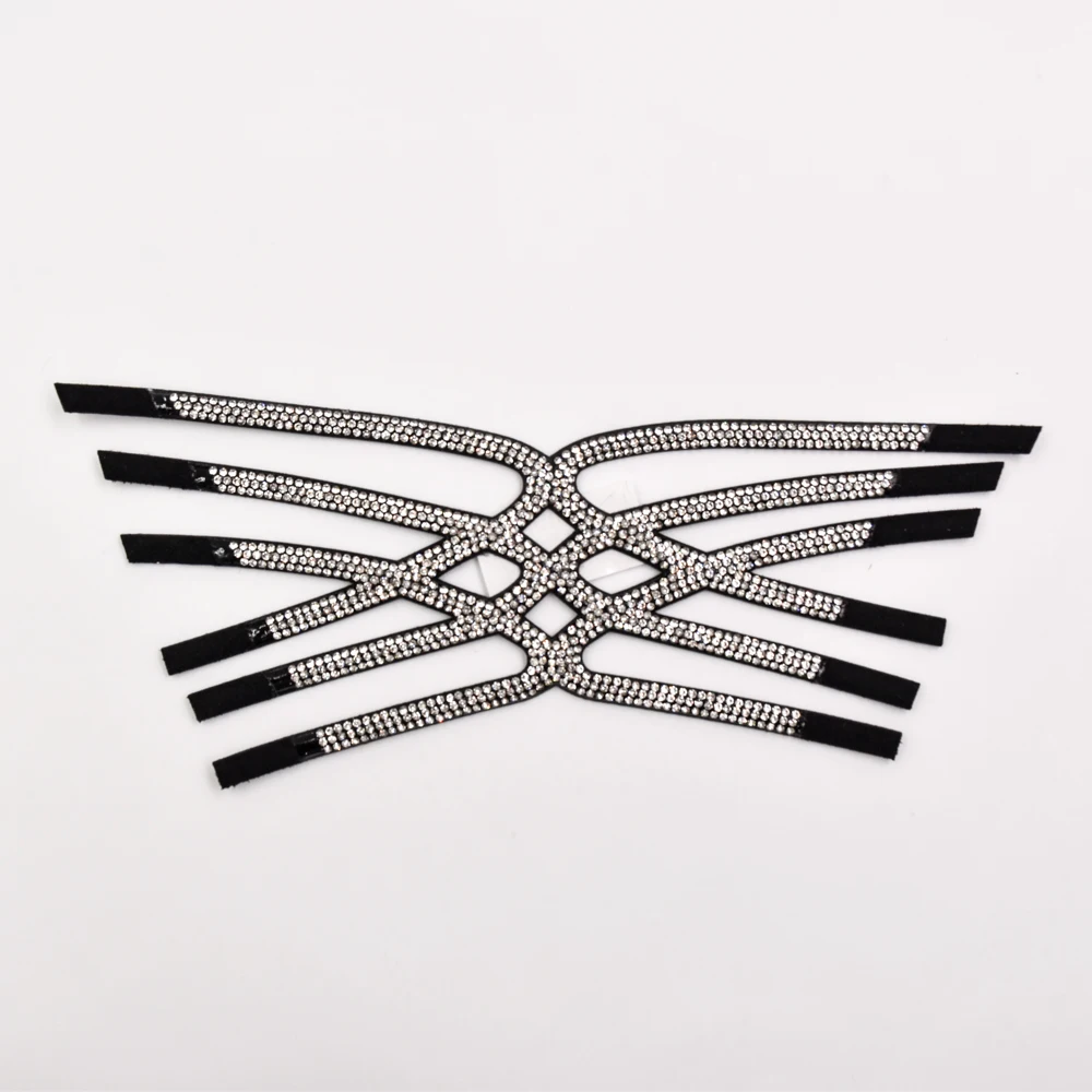 High quality bling hand make semi finished shoe uppers material glass rhinestone diamond decorative for sandals/slipper