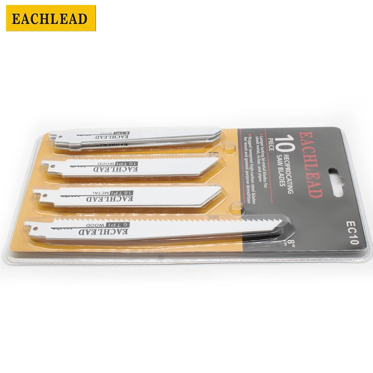 Electric Saw accessories Reciprocating saw blades 10pcs MIX double blister card packing set 2pcs 8In 8pcs 6In