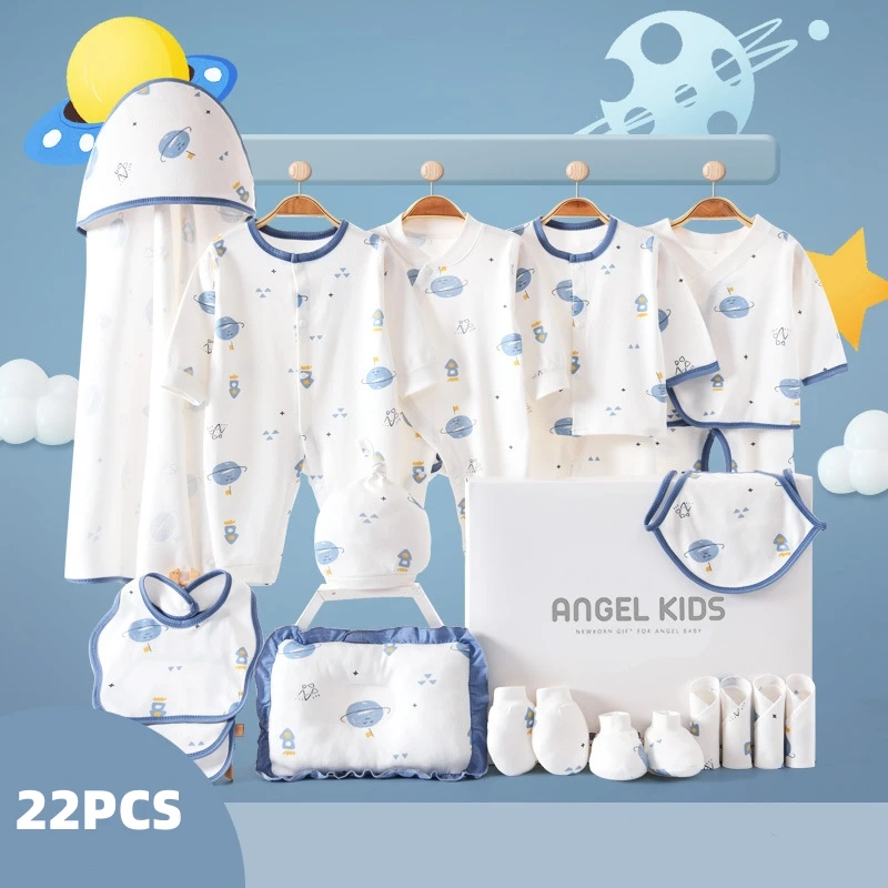 18 To 24 Pcs Newborn 100 Cotton Jumpsuit Romper Gift Box Kit First Laying Set Baby Clothes Baby Boy Clothes 0-3 Months