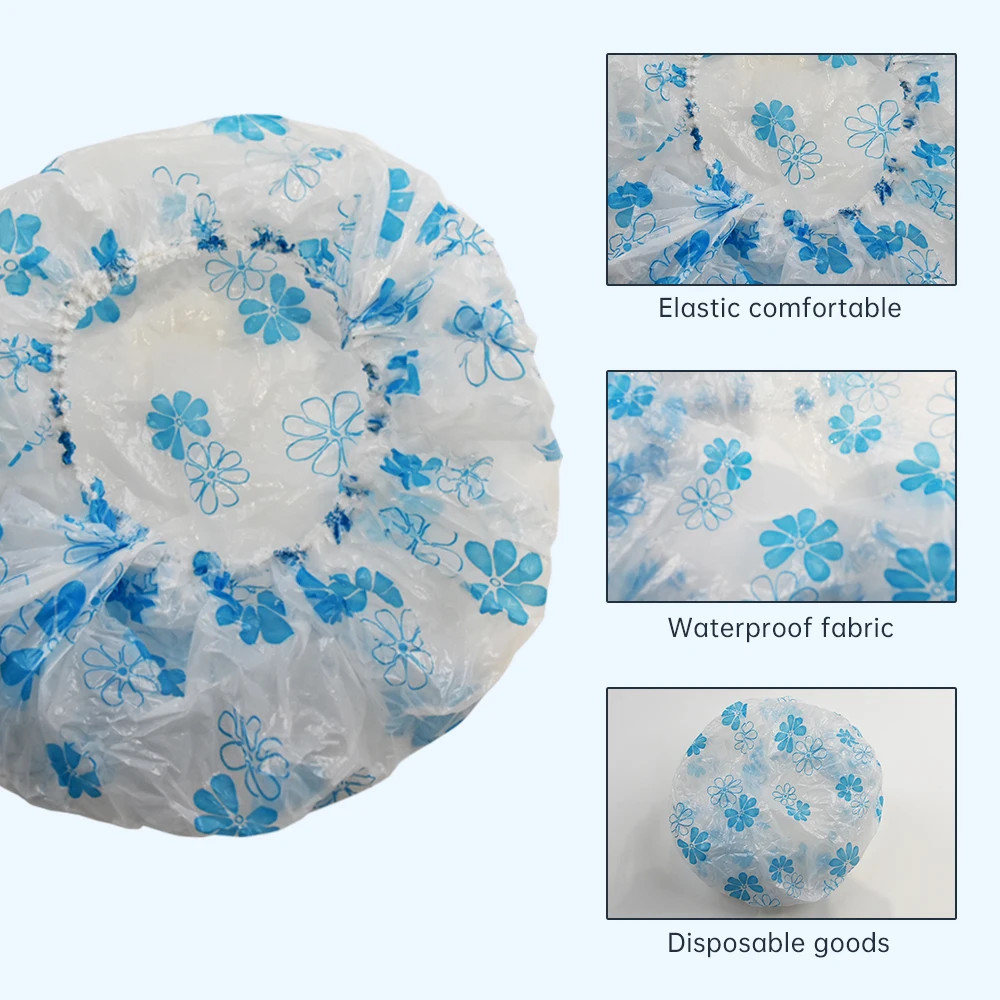 Waterproof Shower Cap Point Bath Hair Cover Elastic Bath Hat Bathing Cap For Women Bathroom Reusable Shower Hat