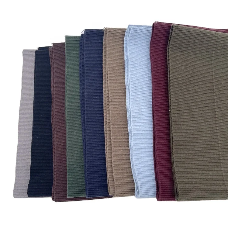 Custom 95% cotton 5% spandex 2*1 rib  sportswear ribbing cuff and hem trim