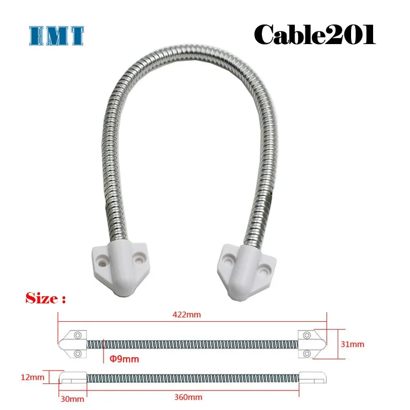 Plastic End with Stainless Steel loop Exposed Mounting Armored Metal Tube Door Loop Door Cord