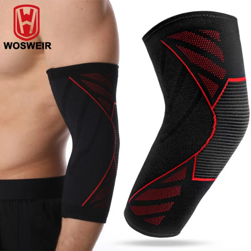 WOSWEIR Adjustable Elbow Guard Honeycomb Sports Protective Gear Adults Arm Warm Running Basketball Tennis Warm Arm Joint Cover