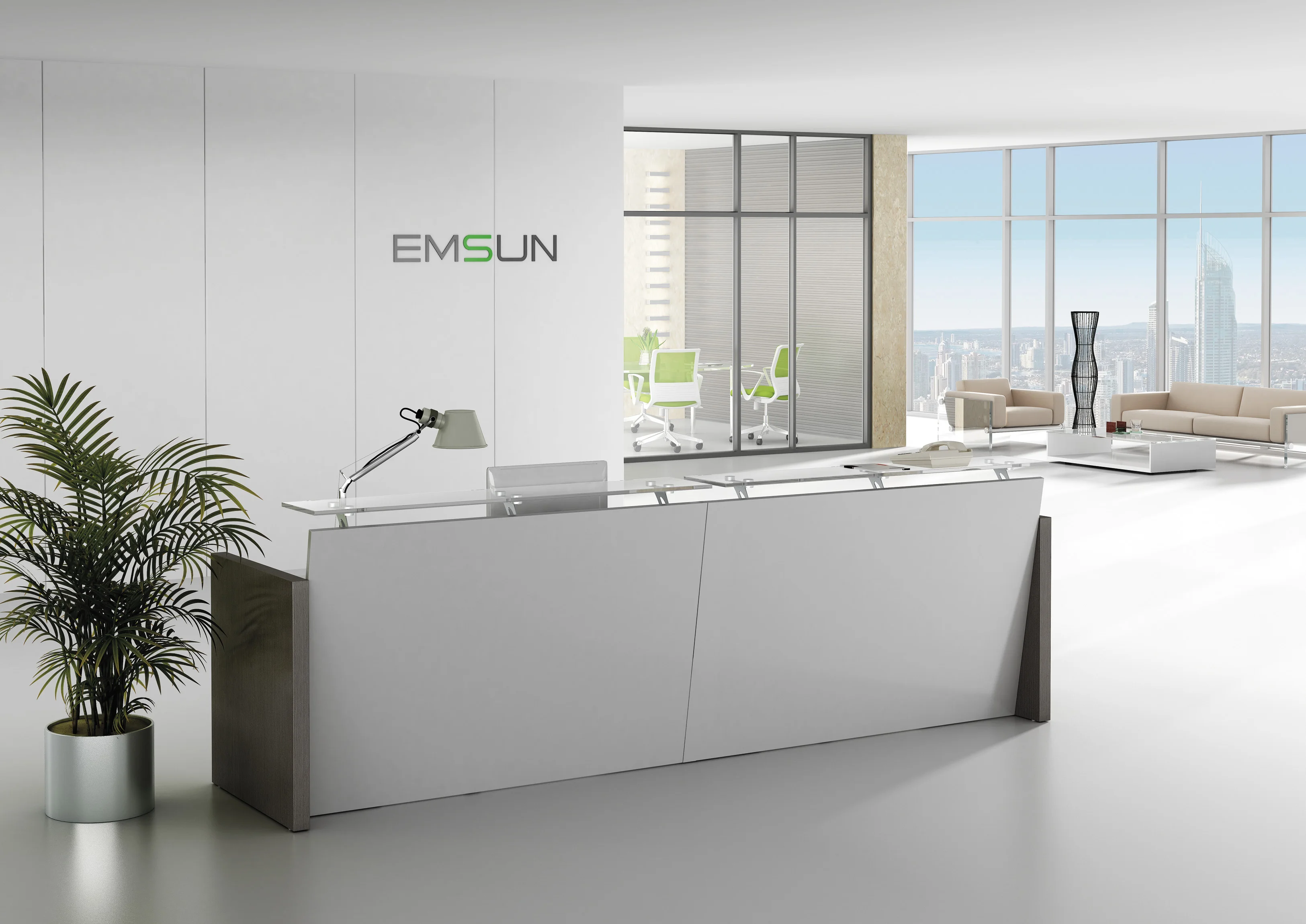 Modern Office Front Desk Counter Standing Office Reception Table Design