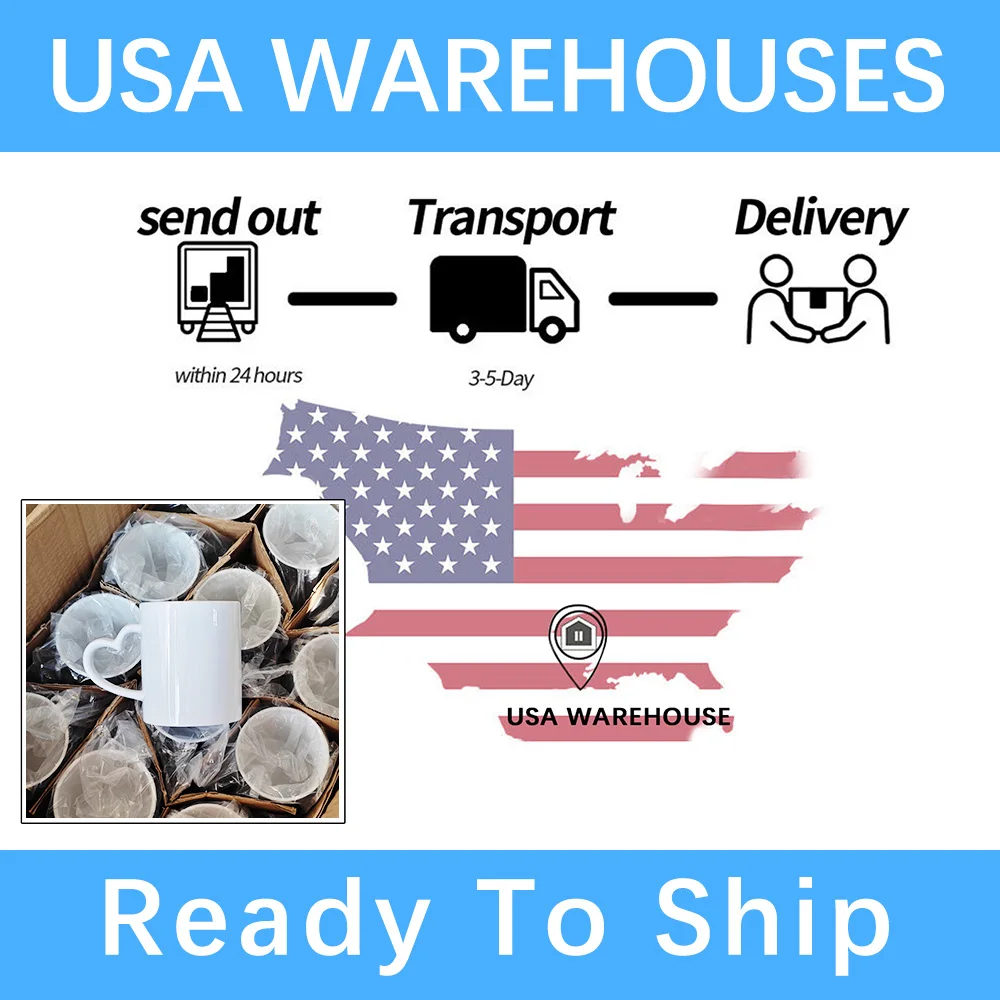 sublimation mug with heart handle with box USA WAREHOUSE heart handle ceramic 11 oz mug for sublimation valentines blank product