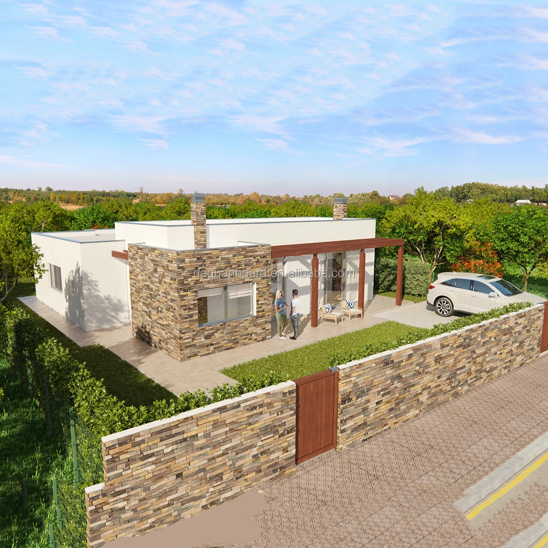 Daquan 133m2 Luxury prefab house ready made prefabricated homes real estate china modern villas made by eps cement board