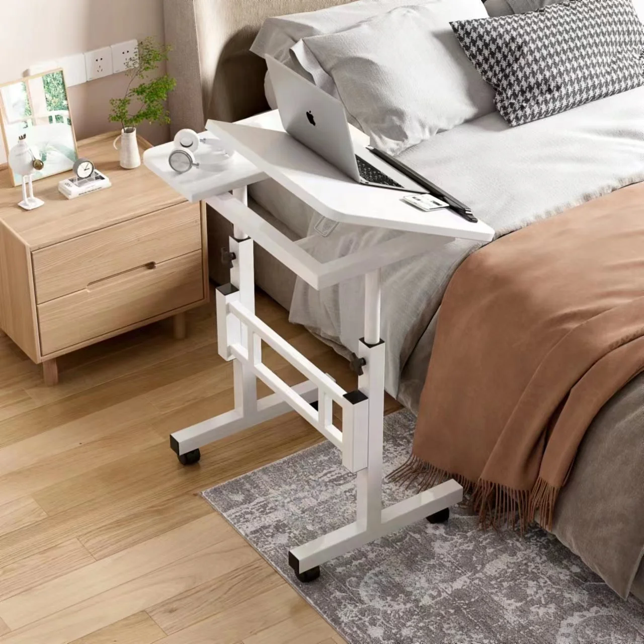 Bed Table Can Be Folded Small Table Can Be Moved Home Desk Can Tilt Up And Down Learning Desk
