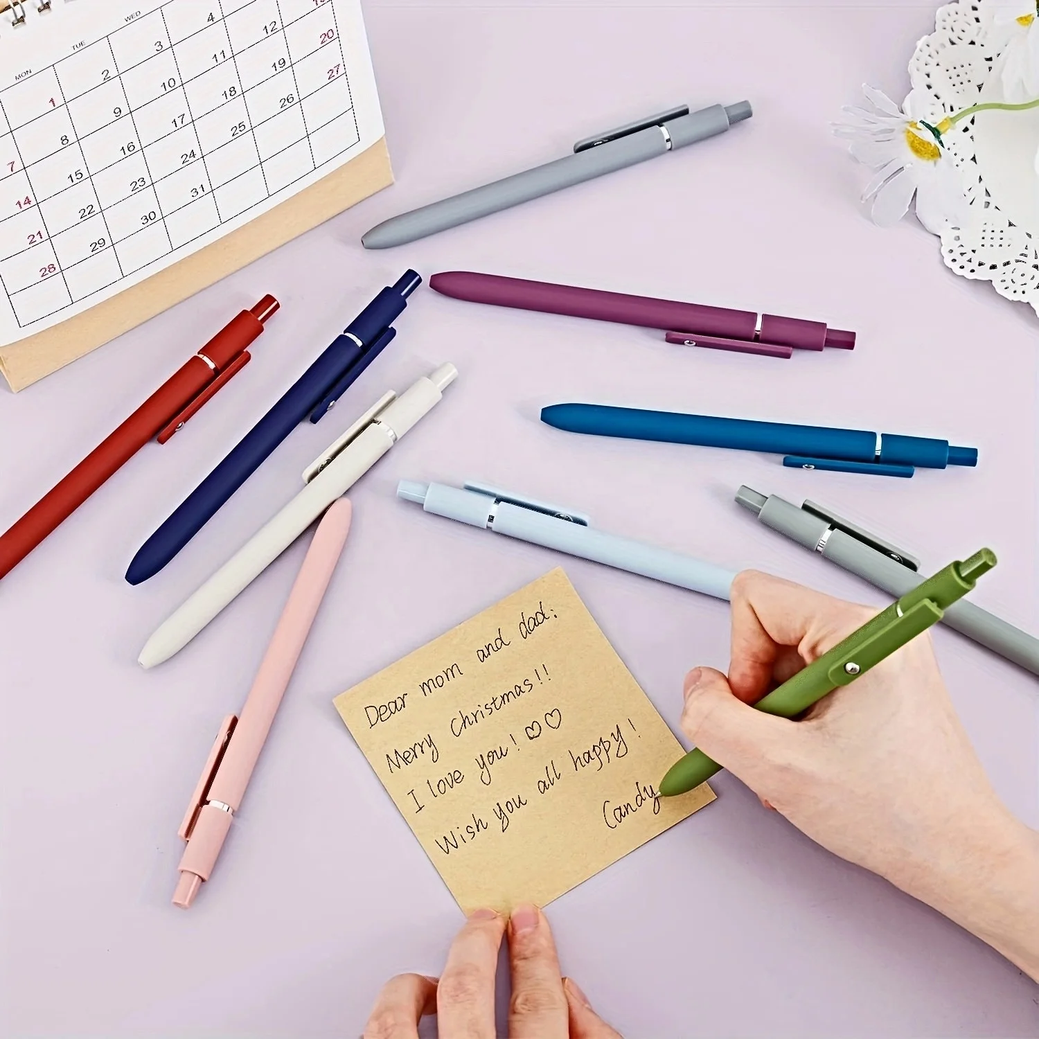 0.5cm 5 Color Ballpoint Pen Fine Nib Smooth Writing Pen Retractable Gel Pen Suitable for Office School Supplies