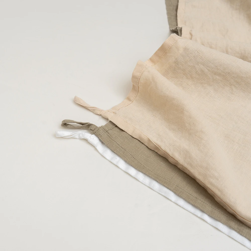Hot Sale high quality custom design stripes pure linen Kitchen Towels Linen Yarn Dyed dish Tea Towel with loop