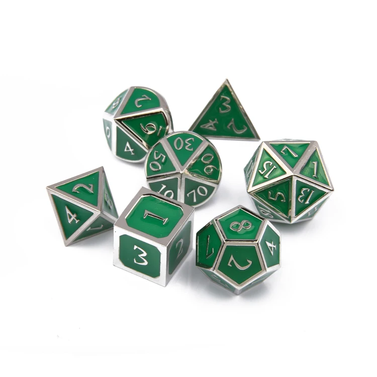 
dungeons and dragons 7pc polyhedral custom dice metal set 