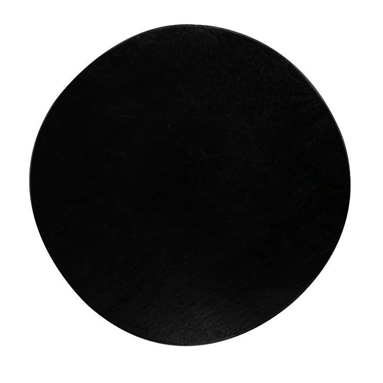 Wholesale Farmhouse Style Round Black Acacia Wood Riser Stand Footed Tray for Home Decor