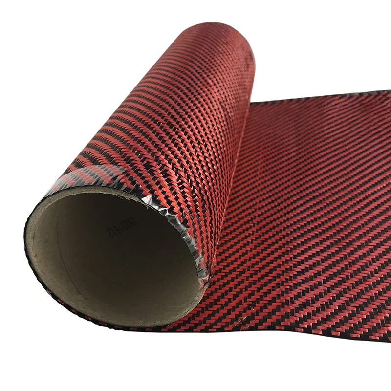red carbon fiber fabric aramid carbon kevlar fiber fabric