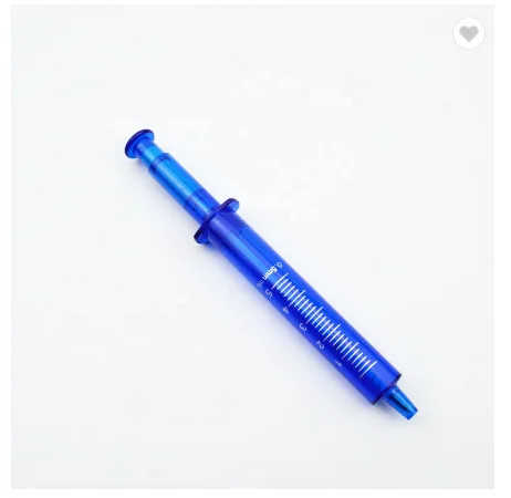 Good Quality Promotional Custom Colorful Syringe Shape Ballpoint Pen with Print Logo