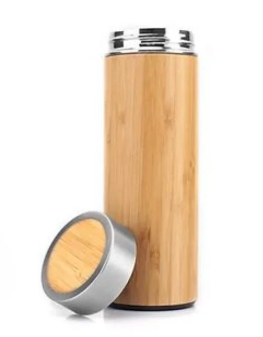 WanuoCraft Customize double wall bamboo cup vacuum eco-friendly wooden bamboo water mugs with