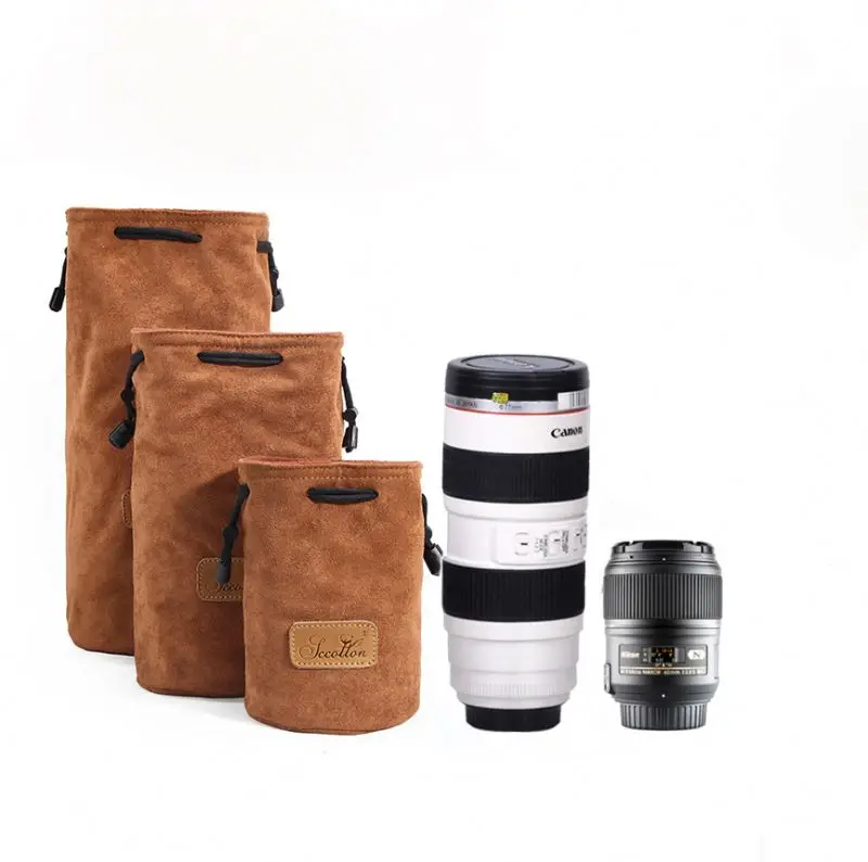 Velvet Lens Pouch Bag Camera Bag for Canon Nikon Pentax Sony Fujifilm  DSLR Olympus Camera Lens Protective