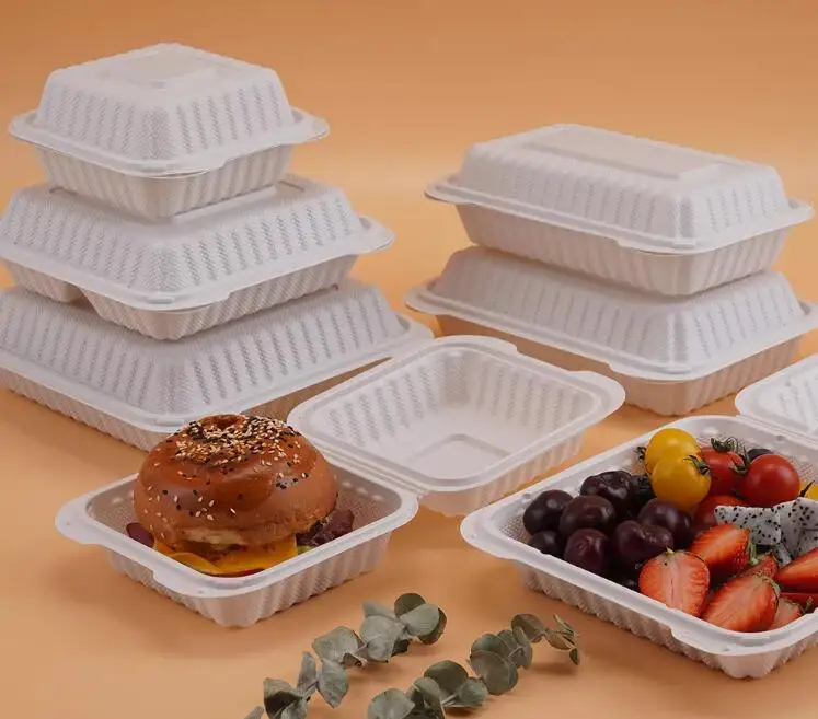 Экологически чистый пластиковый 9*6 дюймовый пищевой контейнер-раскладушка для фаст-фуда на вынос одноразовый контейнер пищевых