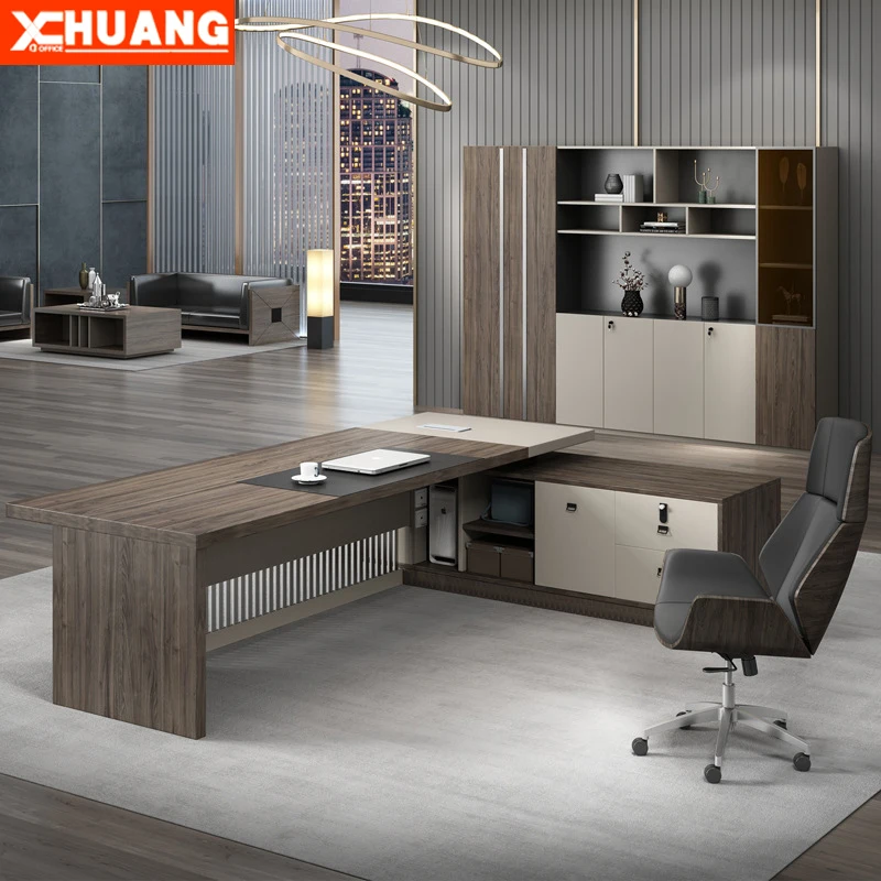 New design modern L shaped boss ceo manager desk executive wooden office table for office furniture
