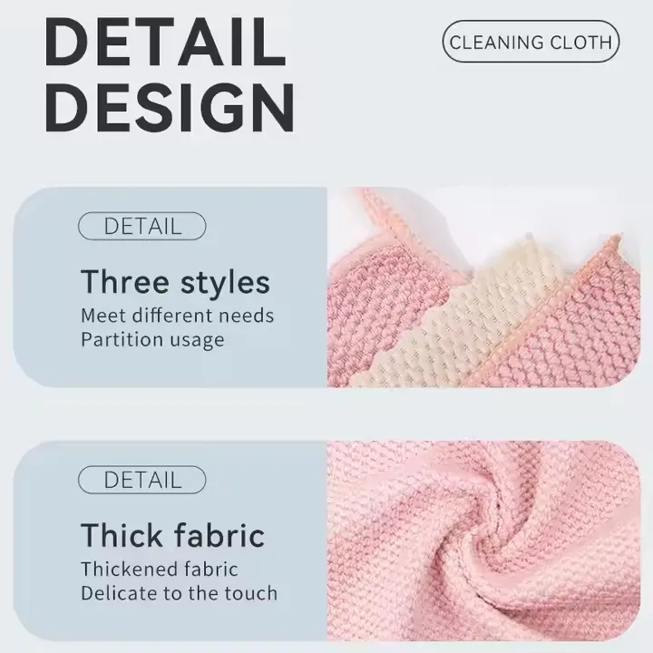 Wholesale Corn Kernel Thickened Absorbent Microfiber Wiping Towels Microfiber Cleaning Cloths Kitchen Cleaning Towels