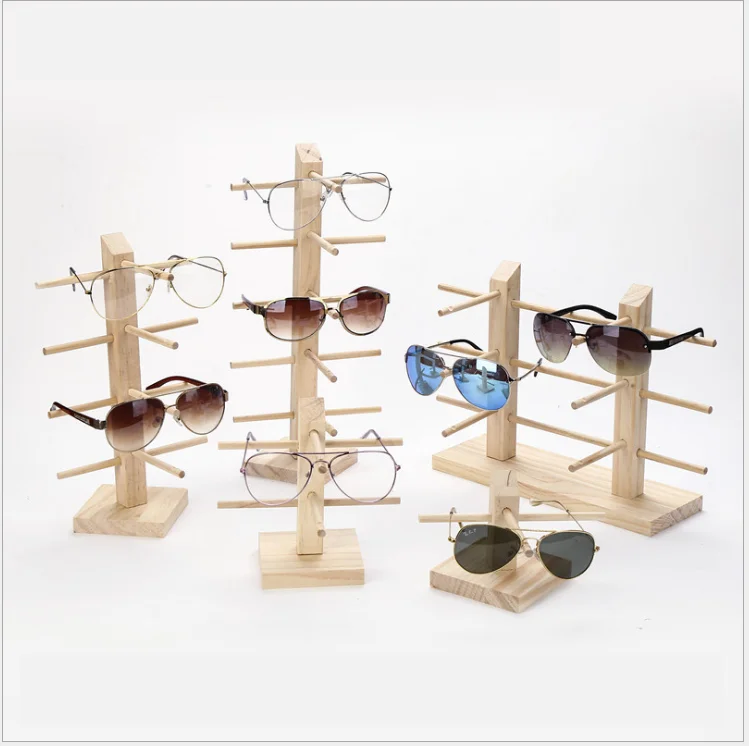2022 Natural Wood Sunglasses Counter Display Rack Holding From 1- 12