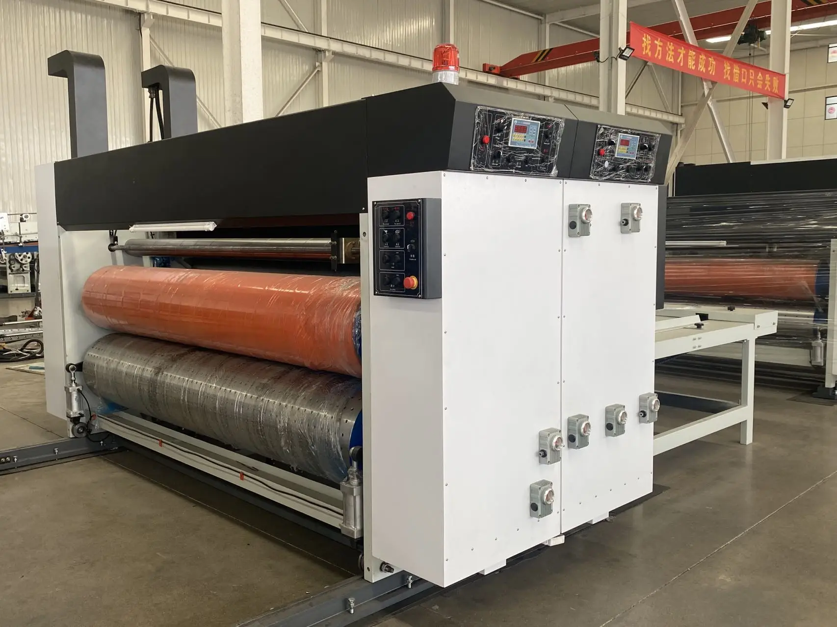 Semi automatic flexo 4 colors printing slotting and die cutting machine cardboard box  making machine Cangzhou cartoon machinery