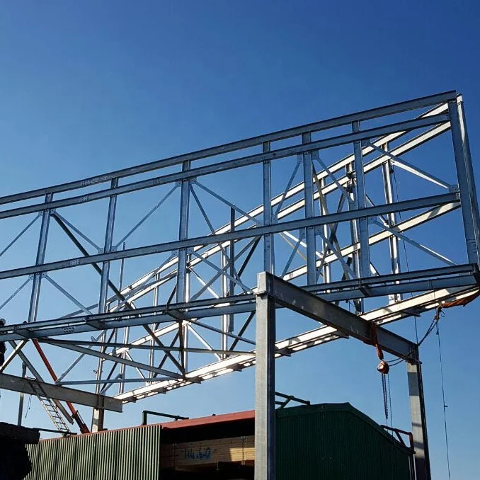 Outdoor steel billboard advertising banner stand structure