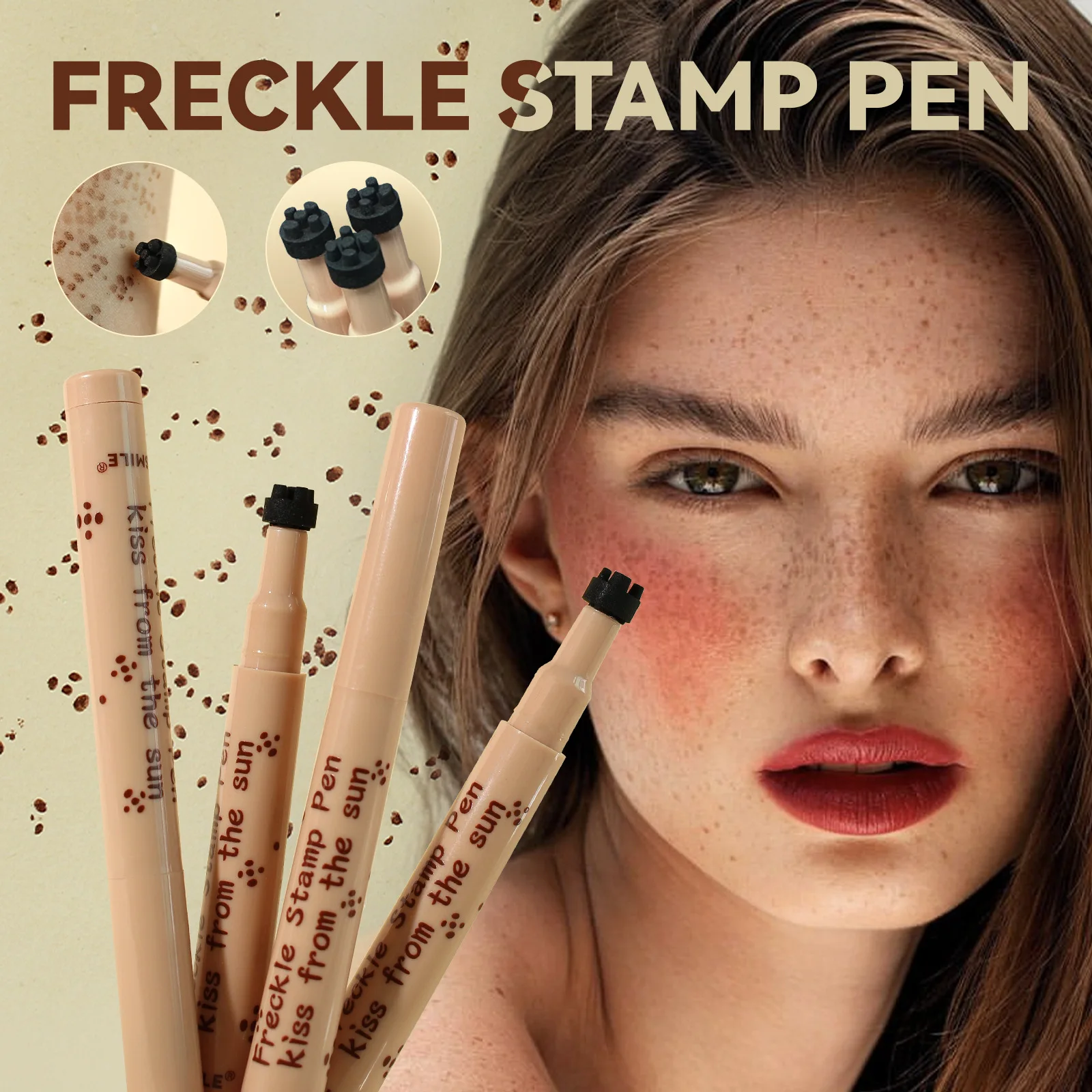 Natural Lifelike Waterproof Longlasting Soft Artificial Dot Sopt freckle stamp pen Liquid Quick Dry Faux mole freckle pen