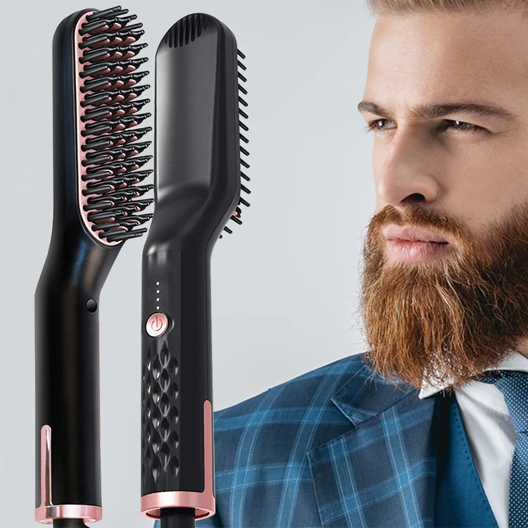 Hot Sale Multiple Functional Men Styler Professional Beard Straightener Brush Electric Man Hair Straightener Brush