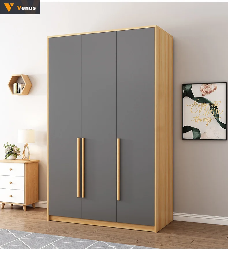 Durable OEM ODM Bedroom Furniture Wardrobe Factory Price Armoire Closet System Wooden Sliding Closet Customized Wardrobe Cabinet