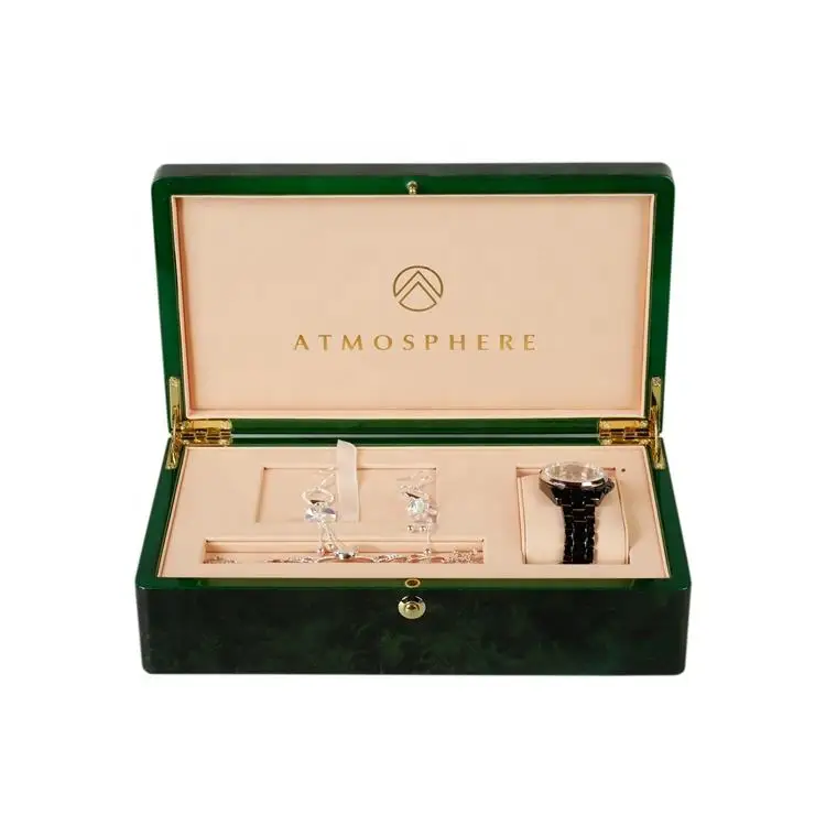 Luxury High Gloss High Grade Gift Customized Wholesale Burl Veneered Gift Storage Packaging Wooden Box