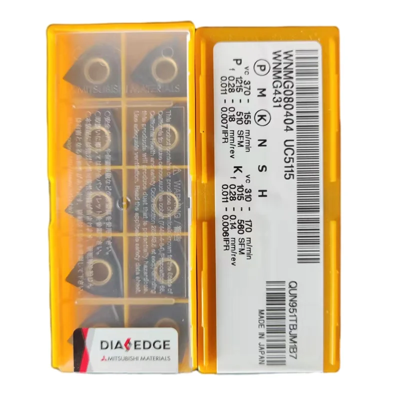 Mitsubishi 100% Original WNMG WNMG0804 WNMG080412 WNMG080408 WNMG080404 GH UC5115 Medium Roughing Carbide Turning Insert