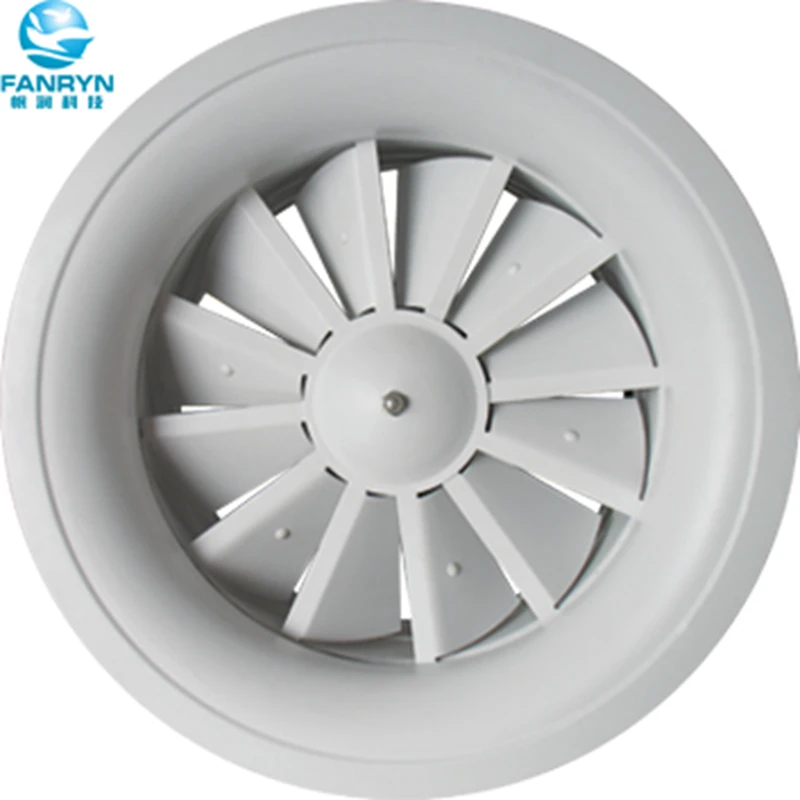 HVAC aluminum round air pattern adjustable system air swirl diffusers