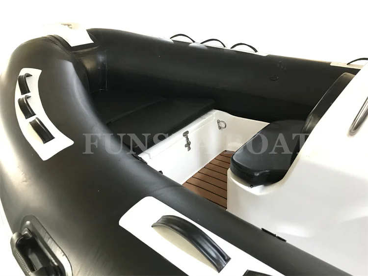 direct selling 4 person 14 ft fiberglass or aluminum deep v bottom hull small pvc / hypalon inflatable boat with motor for sale