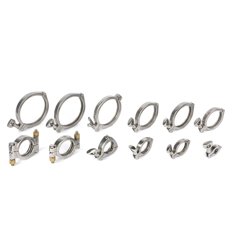 Sanitary Tube Clamp Stainless Steel ISO Three Pieces Clamp Ferrule ss clamp