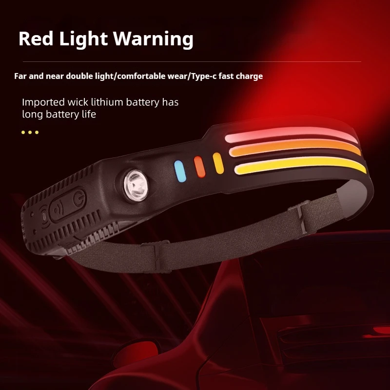 USB Rechargeable Portable Powerful Led Cob Motion Sensor Headtorch Headlamp Waterproof Running Outdoor Camping Fishing Headlamp