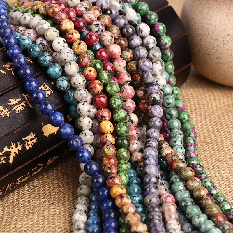 Hot Sale 8mm Hemp Gemstone Natural Stone Handmade Women and Men Necklace Bracelet Loose Beads