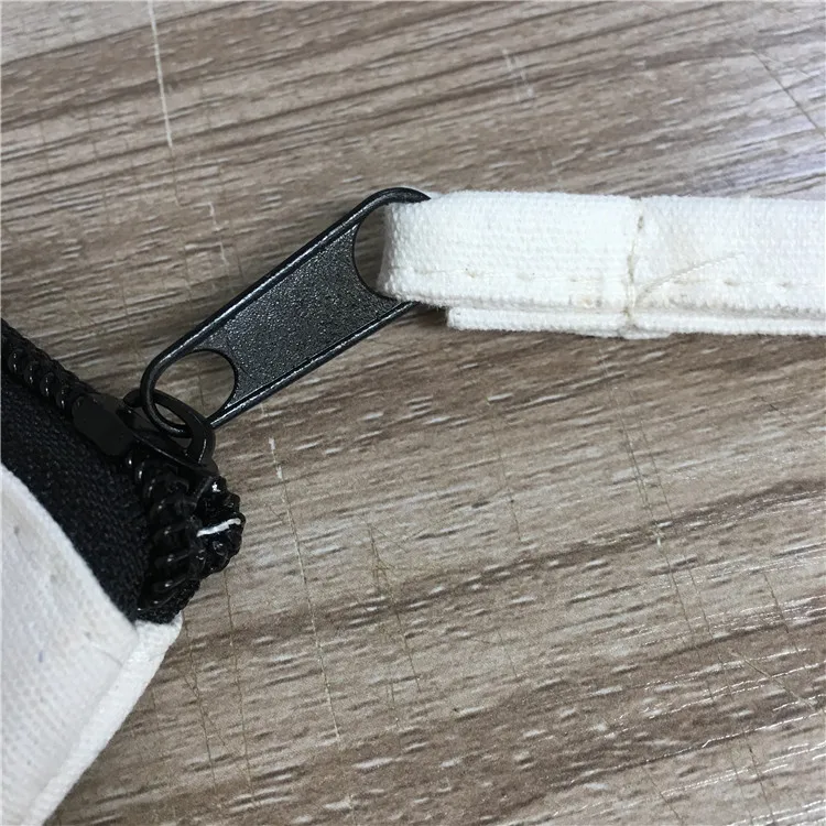 Custom Wholesale Casual Cotton Cosmetic Makeup Pencil Pouch Bag Offwhite Zippered Bag Washable 12oz Cotton Zipper Canvas Pouch