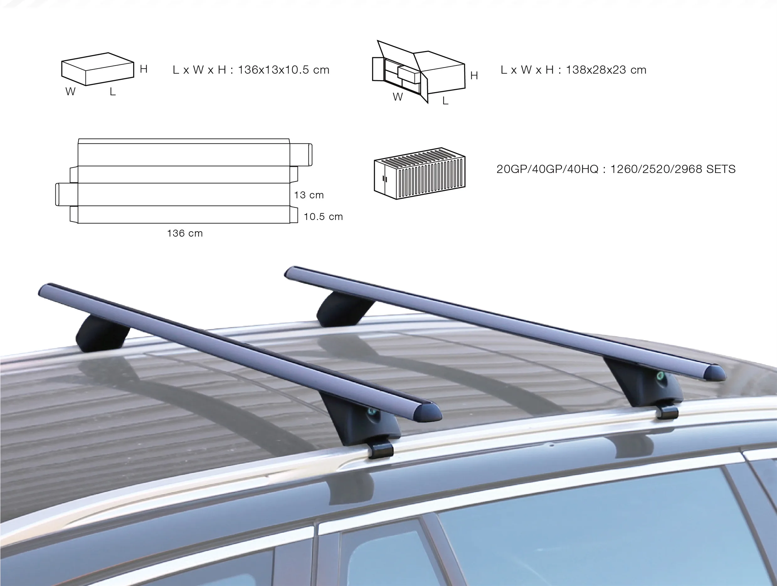 Рождественская акция, универсальная поперечная рейка на крышу для внедорожников
