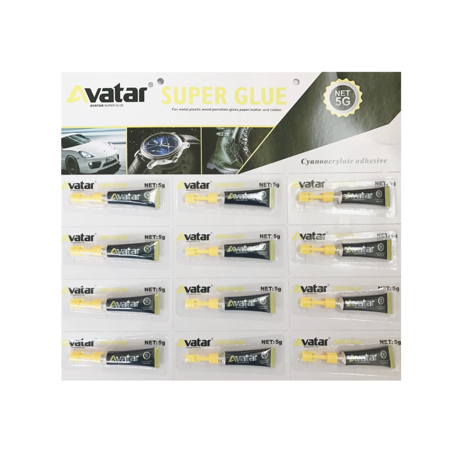Быстроотверждаемый цианоакрилатный клей Быстрая доставка мгновенный прямые продажи с завода упаковка 3 г 12 шт.