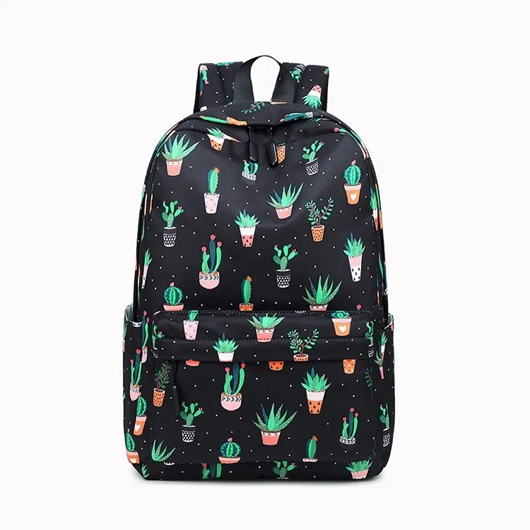 2021 custom print Lightweight College School Backpack cactus flower student high school backpacks girls