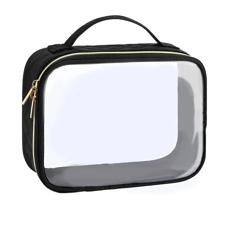 Оптовая продажа дорожная Водонепроницаемая косметичка для туалетных принадлежностей на молнии с логотипом под заказ прозрачная из ПВХ