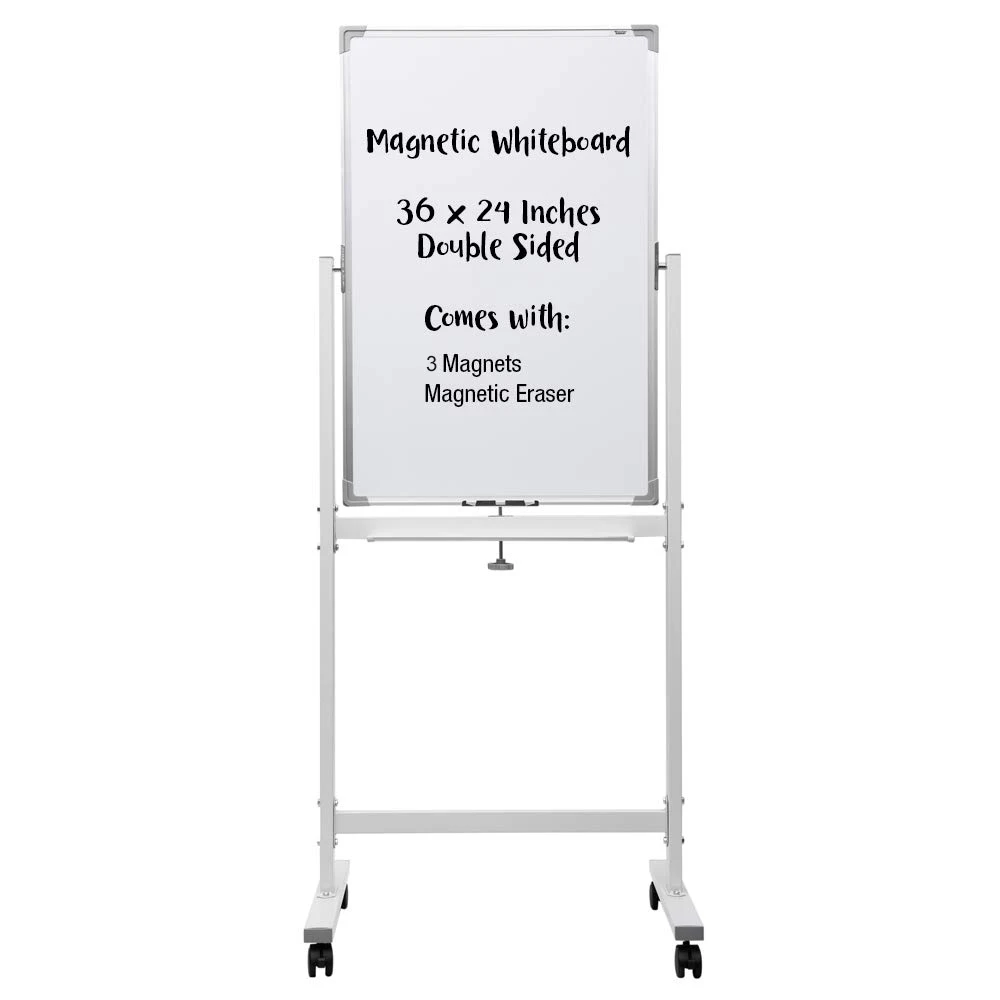  China Factory Directly sale Amazon Hot Mobile magnetic white board with lockable wheels stand