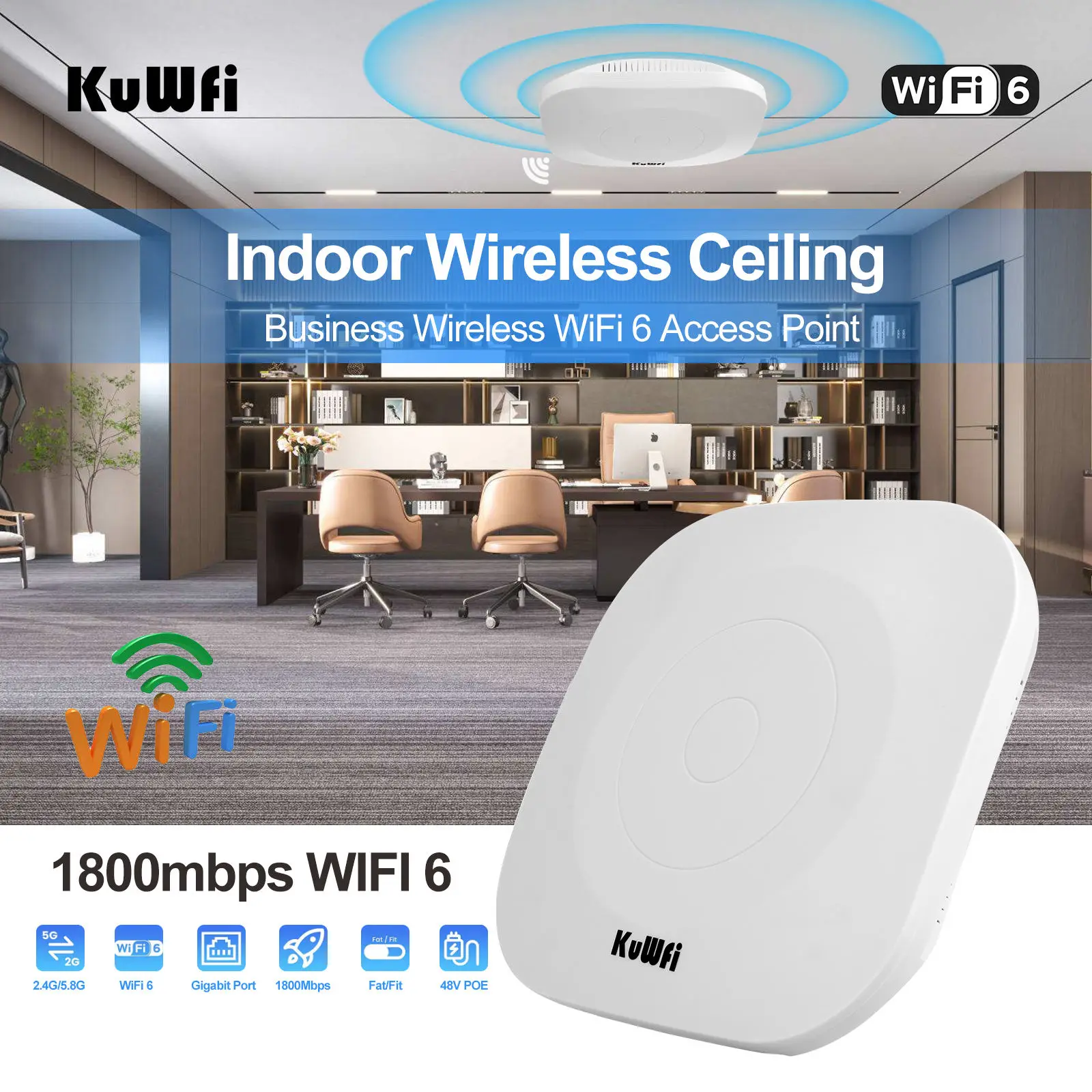 OEM WiFi 6 Router Dual Band 1800Mbps Wireless Ceiling AP 2.4G 5.8G WIFI Router Access Point
