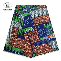 Африканская ткань с восковым принтом Yachitex, 100% хлопок, ткань киенге для платья