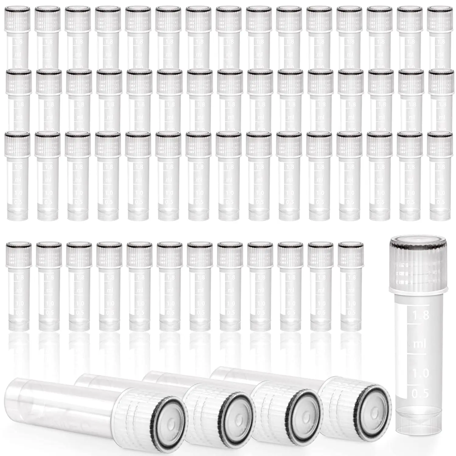 Self Standing Cryogenic Vial Container Sample Tube Cryo Test Tubes with Screw Covers