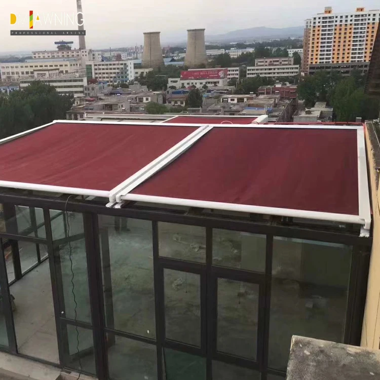 Roof sunshade skylight  rain cover motorized retractable awning