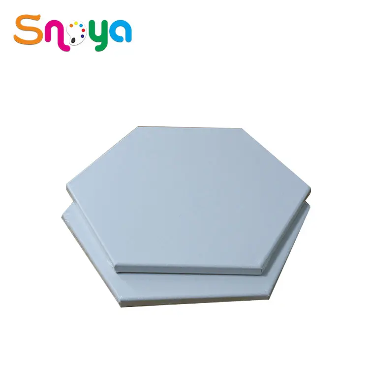Suqian manufacturer high density board hexagon stretched blank art canvases