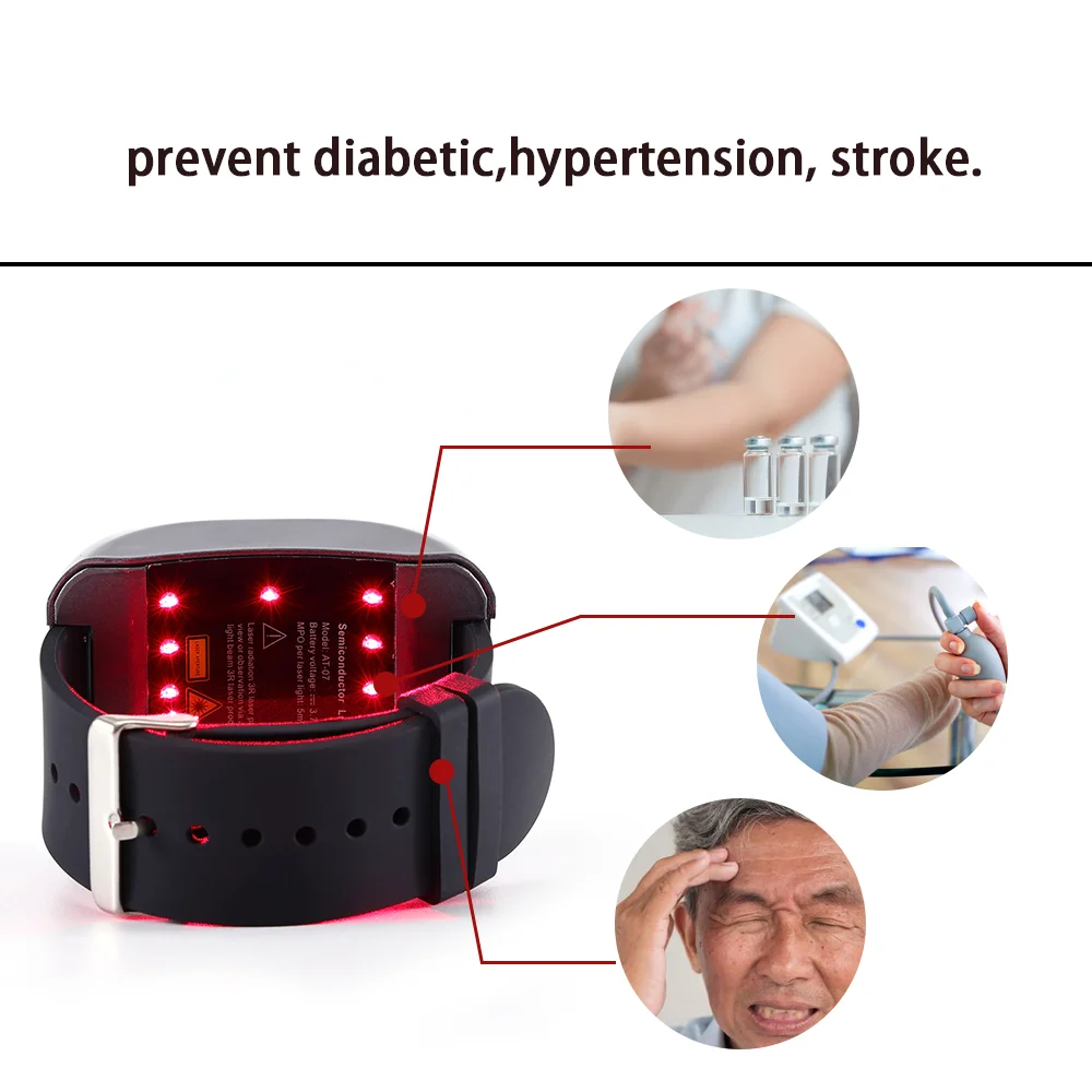 LLLT Laser Wrist Smart Watch Physical Therapy Equipment for Diabetes Blood Pressure & Hypertension Reduction Patch Type