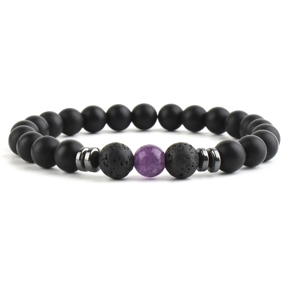 New Arrival 8mm Natural Stone Bracelet Black Chakra Bracelet Lava Stone Bracelet for Men Women