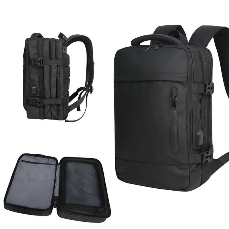 FULIYA Logo Custom Expandable Travel Backpacks Large Capacity Waterproof Business Mens Laptop Backpack