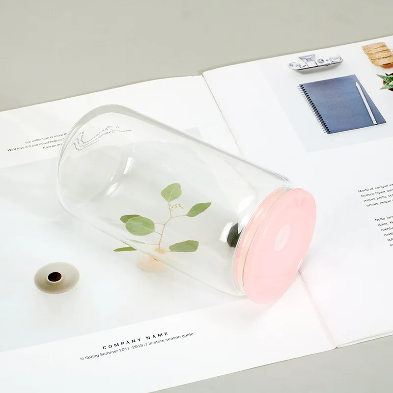 Wholesale 16oz sublimation glass can transparent drink juice clear glass tumbler with colorful lid